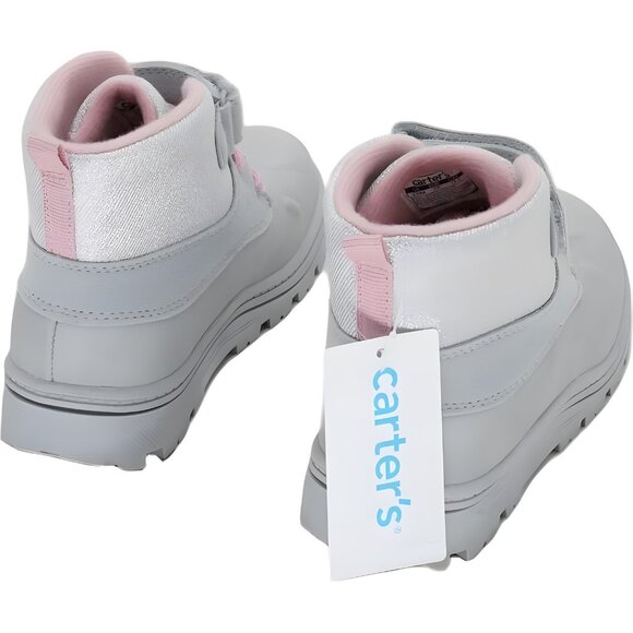 Carter's Gray Ankle Boots for Girls with Hook-and-Loop Strap US 11 - Picture 3 of 6